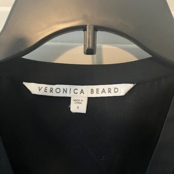 Veronica Beard V-Neck Short Sleeve Button Up Shirt, Size S, Black - Picture 5 of 7